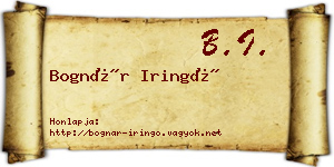 Bognár Iringó névjegykártya
